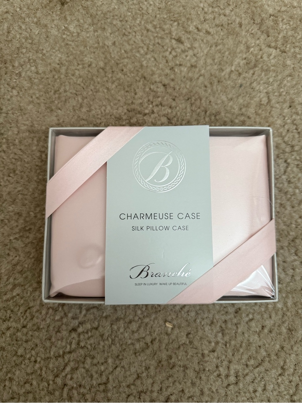 Branche Standard/Queen Charmeuse Silk Pillow Case in Blush